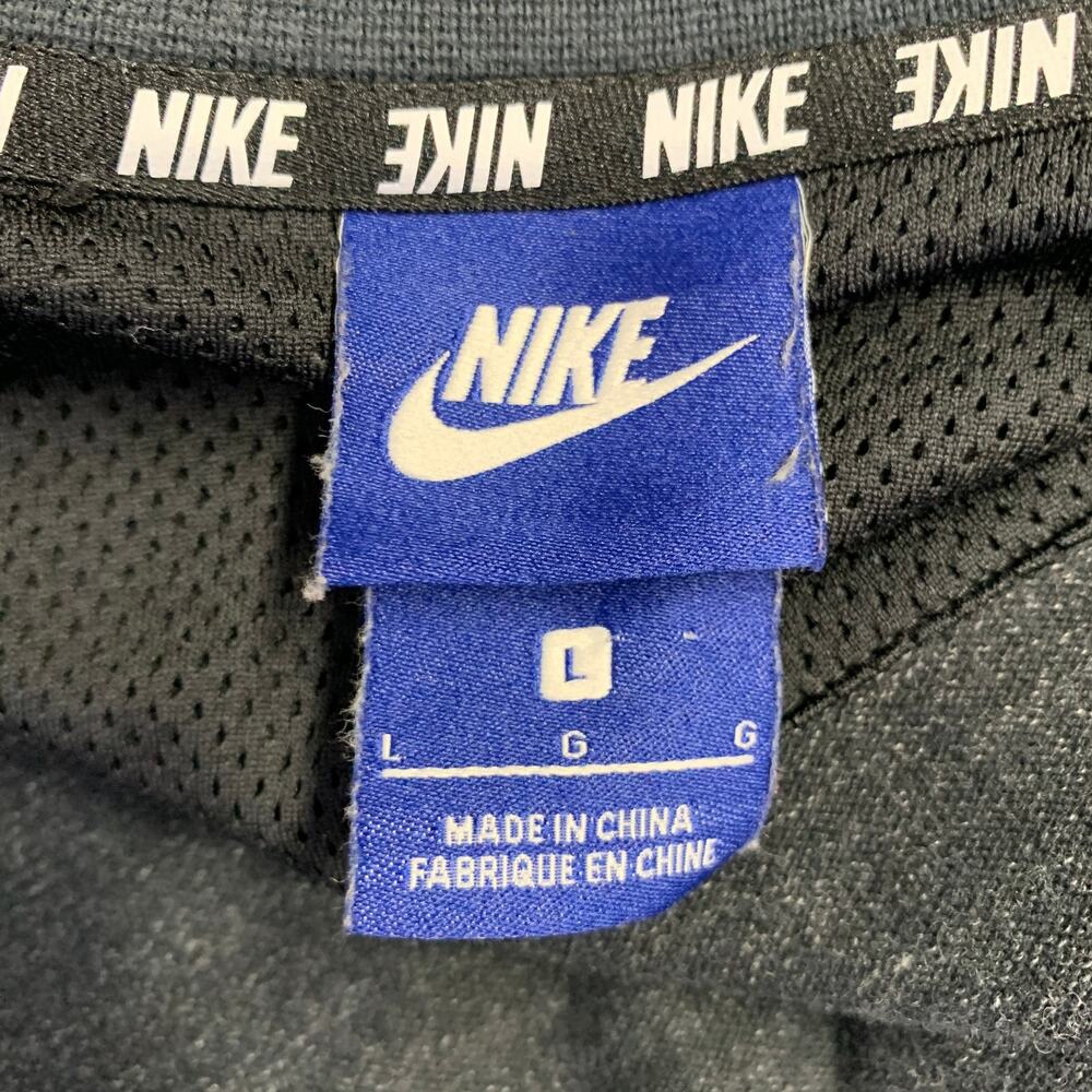 NIKE Size L Grey White Logo Cotton Polyester Zip Up Sweatshirt - Picture 4 of 6